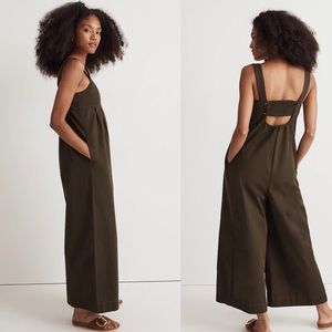 Madewell Women's Pleated Wide Leg Jumpsuit in Regenerative Chino Size 4 NWT